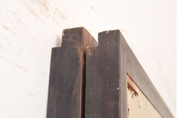 アンティーク建具　昭和初期　黒い框がモダンな印象を高める障子戸2枚セット　(R-048056)