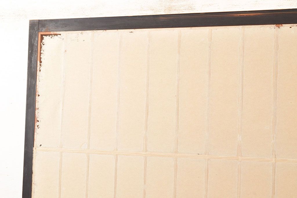アンティーク建具　昭和初期　黒い框がモダンな印象を高める障子戸2枚セット　(R-048056)