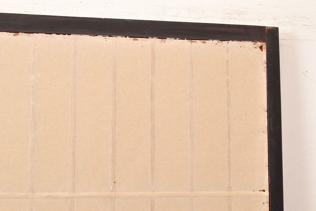 アンティーク建具　昭和初期　黒い框がモダンな印象を高める障子戸2枚セット　(R-048056)