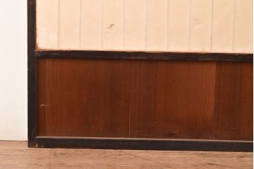 アンティーク建具　昭和初期　黒い框がモダンな印象を高める障子戸2枚セット　(R-048056)