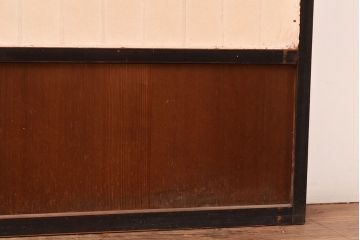 アンティーク建具　昭和初期　黒い框がモダンな印象を高める障子戸2枚セット　(R-048056)