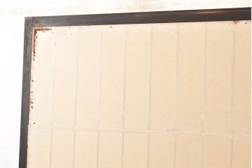 アンティーク建具　黒い框がモダンな印象を高める障子戸2枚セット(引き戸、建具)(R-048056)