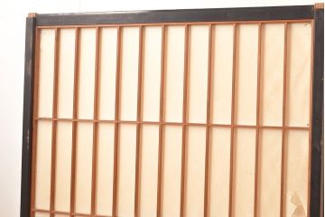 アンティーク建具　昭和初期　黒い框がモダンな印象を高める障子戸4枚セット　(R-048057)