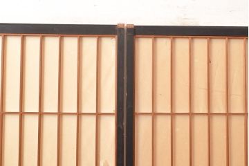 アンティーク建具　昭和初期　黒い框がモダンな印象を高める障子戸4枚セット　(R-048057)