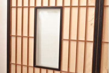 アンティーク建具　昭和初期　黒い框がモダンな印象を高める障子戸4枚セット　(R-048057)