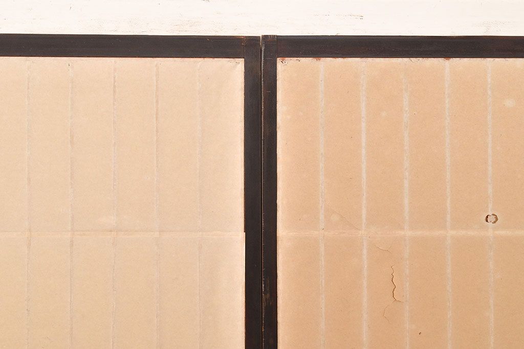 アンティーク建具　昭和初期　黒い框がモダンな印象を高める障子戸4枚セット　(R-048057)