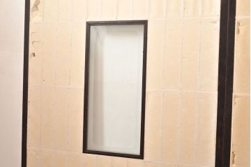 アンティーク建具　昭和初期　黒い框がモダンな印象を高める障子戸4枚セット　(R-048057)