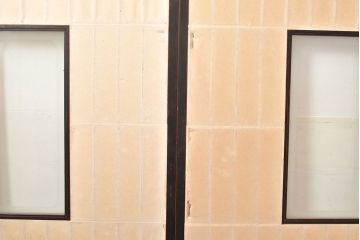 アンティーク建具　昭和初期　黒い框がモダンな印象を高める障子戸4枚セット　(R-048057)