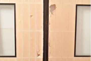 アンティーク建具　昭和初期　黒い框がモダンな印象を高める障子戸4枚セット　(R-048057)