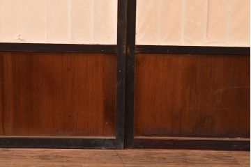 アンティーク建具　昭和初期　黒い框がモダンな印象を高める障子戸4枚セット　(R-048057)