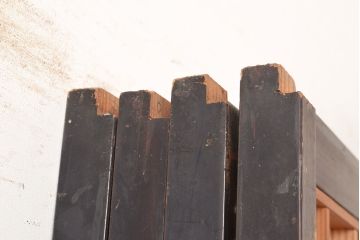 アンティーク建具　黒い框がモダンな印象を高める障子戸4枚セット(引き戸、建具)(R-048057)