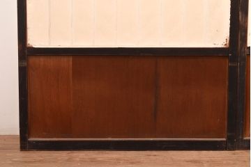 アンティーク建具　黒い框がモダンな印象を高める障子戸4枚セット(引き戸、建具)(R-048058)