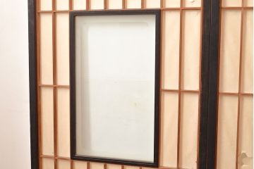 アンティーク建具　黒い框がモダンな印象を高める障子戸4枚セット(引き戸、建具)(R-048058)