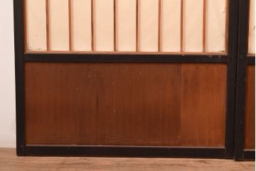 アンティーク建具　黒い框がモダンな印象を高める障子戸4枚セット(引き戸、建具)(R-048058)