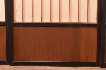 アンティーク建具　黒い框がモダンな印象を高める障子戸4枚セット(引き戸、建具)(R-048058)