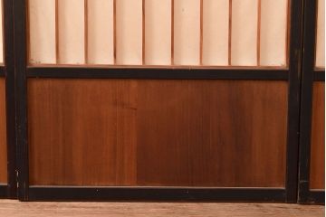 アンティーク建具　黒い框がモダンな印象を高める障子戸4枚セット(引き戸、建具)(R-048058)