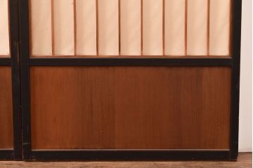 アンティーク建具　黒い框がモダンな印象を高める障子戸4枚セット(引き戸、建具)(R-048058)