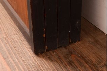アンティーク建具　黒い框がモダンな印象を高める障子戸4枚セット(引き戸、建具)(R-048058)