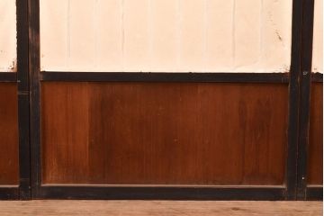 アンティーク建具　黒い框がモダンな印象を高める障子戸4枚セット(引き戸、建具)(R-048058)