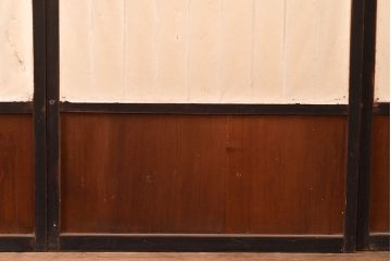 アンティーク建具　黒い框がモダンな印象を高める障子戸4枚セット(引き戸、建具)(R-048058)