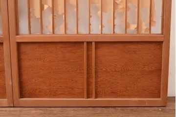 アンティーク建具　和レトロな雰囲気漂う障子戸2枚セット(引き戸、建具)(R-048059)