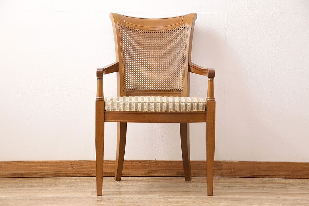 中古　DREXEL HERITAGE(ドレクセルヘリテイジ)のFRANCESCA(フランチェスカ)シリーズ　J917　優美なアームチェア(ダイニングチェア、椅子)(定価約22万円)(R-048064)