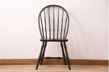中古　松本民芸家具の竹節のデザインがお洒落なループバックチェア(定価約12万円)(ダイニングチェア、椅子、板座チェア)(R-048072)