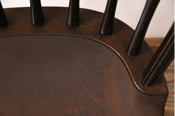 中古　松本民芸家具の竹節のデザインがお洒落なループバックチェア(定価約12万円)(ダイニングチェア、椅子、板座チェア)(R-048072)