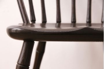中古　松本民芸家具の竹節のデザインがお洒落なループバックチェア(定価約12万円)(ダイニングチェア、椅子、板座チェア)(R-048072)