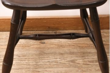 中古　松本民芸家具の竹節のデザインがお洒落なループバックチェア(定価約12万円)(ダイニングチェア、椅子、板座チェア)(R-048072)