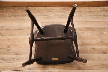 中古　松本民芸家具の竹節のデザインがお洒落なループバックチェア(定価約12万円)(ダイニングチェア、椅子、板座チェア)(R-048072)