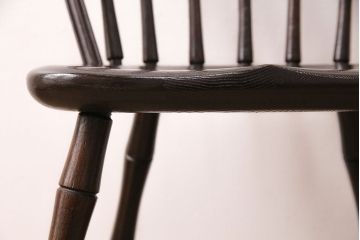 中古　松本民芸家具の竹節のデザインがお洒落なループバックチェア(定価約12万円)(ダイニングチェア、椅子、板座チェア)(R-048073)