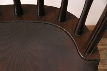 中古　松本民芸家具の竹節のデザインがお洒落なループバックチェア(定価約12万円)(ダイニングチェア、椅子、板座チェア)(R-048073)