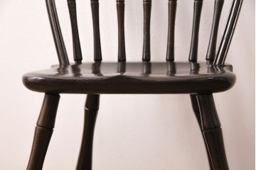 中古　松本民芸家具の竹節のデザインがお洒落なループバックチェア(定価約12万円)(ダイニングチェア、椅子、板座チェア)(R-048073)