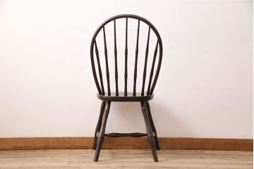 中古　松本民芸家具の竹節のデザインがお洒落なループバックチェア(定価約12万円)(ダイニングチェア、椅子、板座チェア)(R-048073)