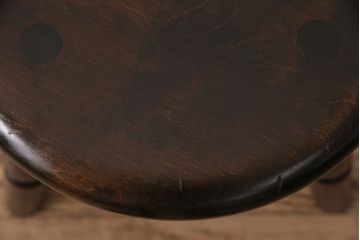 中古　松本民芸家具　花台としても活躍する温もりあふれる三脚スツール(椅子、花台)(R-048075)