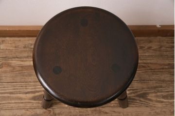 中古　松本民芸家具　花台としても活躍する温もりあふれる三脚スツール(椅子、花台)(R-048080)