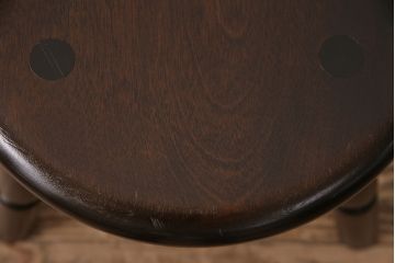 中古　松本民芸家具　花台としても活躍する温もりあふれる三脚スツール(椅子、花台)(R-048080)