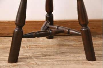 中古　松本民芸家具　花台としても活躍する温もりあふれる三脚スツール(椅子、花台)(R-048083)