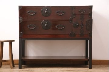 和製アンティーク　リメイク品　和の情緒溢れる米沢箪笥サイドボード(時代箪笥、衣装箪笥、引き出し)(R-048084)