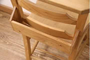 美品　イギリスビンテージ　楡(ニレ)材　あたたかみのある木肌が優しい印象を与えるチャーチチェア(椅子、板座チェア、ヴィンテージ)(R-048086)
