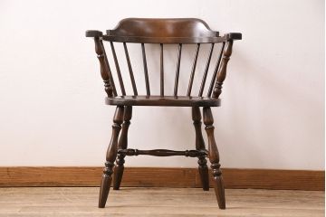 中古　松本民芸家具　座り心地の良さが魅力の#91型キャプテンチェア(アームチェア、椅子)(R-048087)