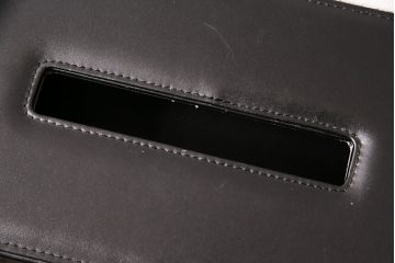 中古　Cassinaixc.(カッシーナイクスシー)　イクスシーオリジナル　レザーティッシュボックス　ブラック&ダークブラウン2個セット(ティッシュケース)(R-048089)