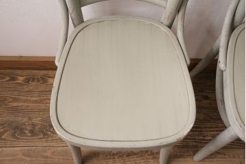 中古　IDEE(イデー)　ペイントそのまま、シャビーな風合いがお洒落なベントウッドチェア2脚セット(椅子、ダイニングチェア)(R-048097)