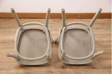 中古　IDEE(イデー)　ペイントそのまま、シャビーな風合いがお洒落なベントウッドチェア2脚セット(椅子、ダイニングチェア)(R-048097)