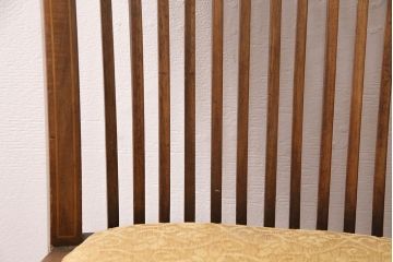 フランスアンティーク　上手物!　マホガニー材　象嵌入りの珍しいデザインのチェア2脚セット(ダイニングチェア)(R-048098)