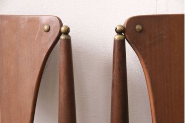 北欧ヴィンテージ　チーク材　珍しいデザインのチェア4脚セット(ダイニングチェア、ビンテージ)(R-048099)