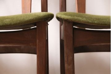 北欧ヴィンテージ　チーク材　珍しいデザインのチェア4脚セット(ダイニングチェア、ビンテージ)(R-048099)