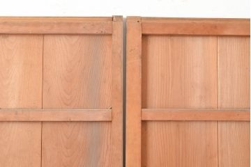 和製アンティーク　激レア!亀甲模様の銅板が付いた珍しいつくりの引き戸2枚セット(建具、蔵戸、ドア、扉)(R-048110)