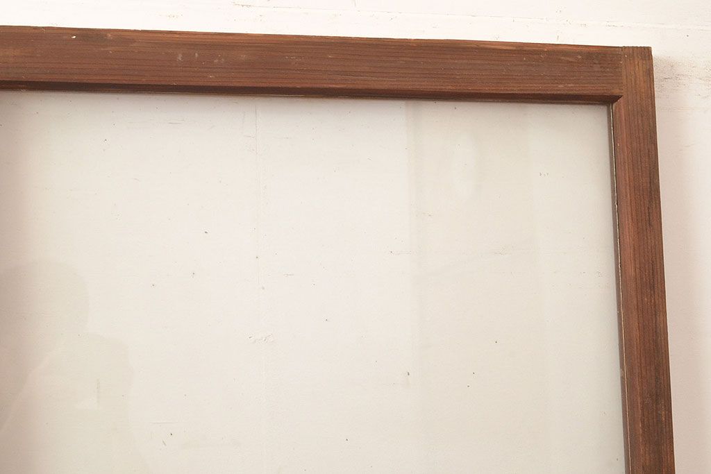 アンティーク建具　昭和中期　モールガラス　様々なガラス使いがお洒落なガラス戸2枚セット　(R-048112)